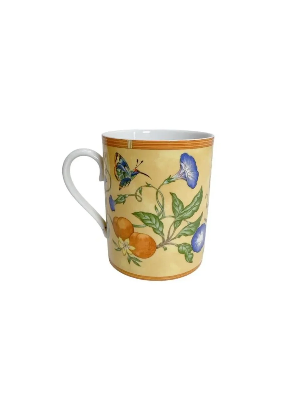 Hermes Cup Fruit South Country Bird Siesta Mug Yellow White